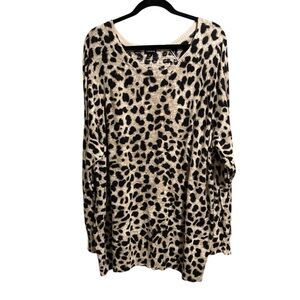 TORRID L/S Sweater Sz 4 Leopard Animal Print Long Sleeve Pullover, EUC.